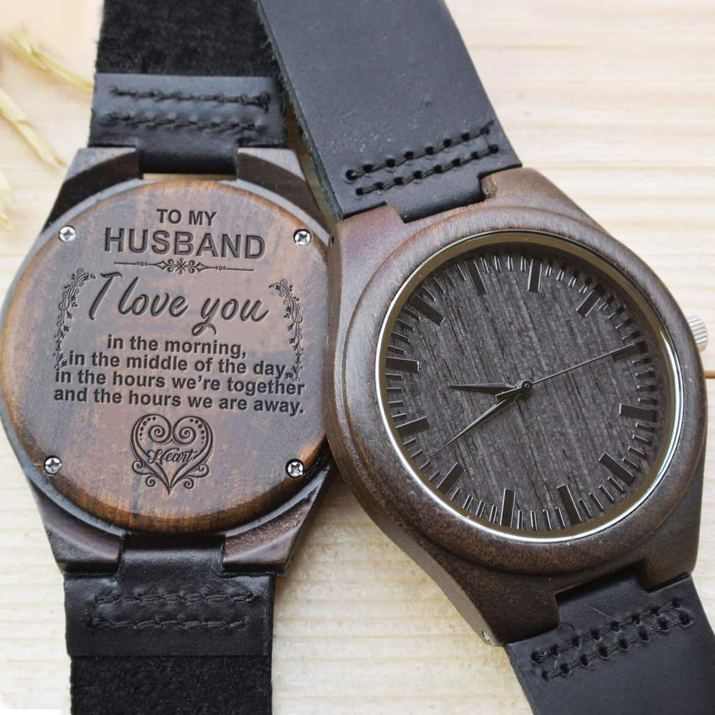 To my best sale husband wooden watch