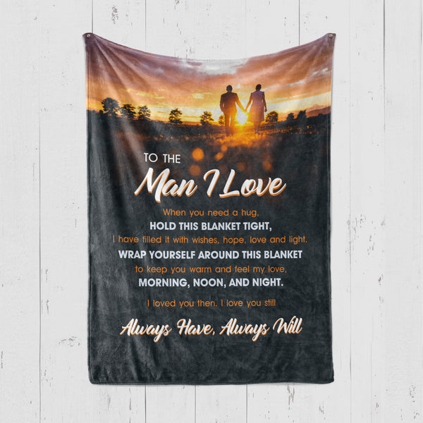 To the Man I Love - Premium Message Fleece Blanket