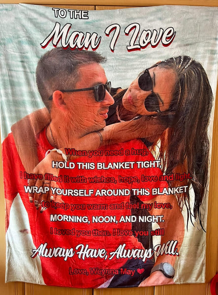 To the Man I Love - Premium Message Fleece Blanket