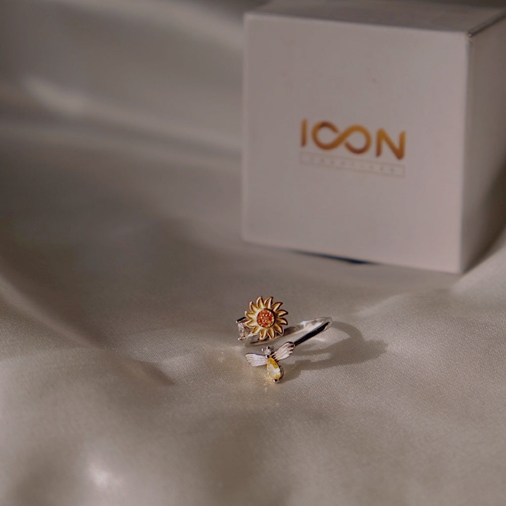 925 Sterling Silver Sunflower Ring 🌻