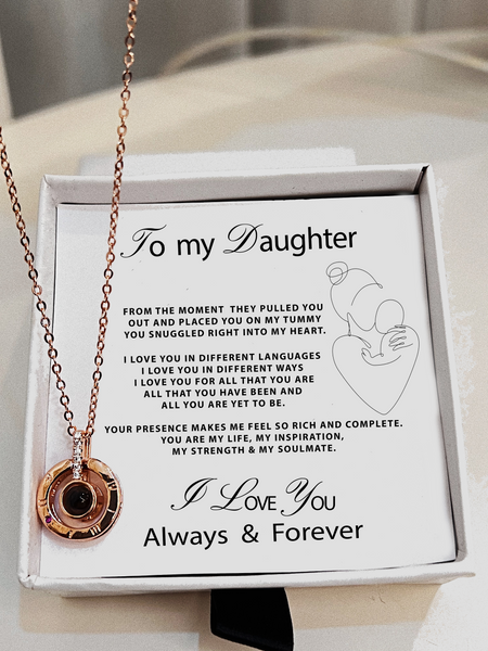 To My Daughter - 100 Languages "I Love You" Necklace ™️