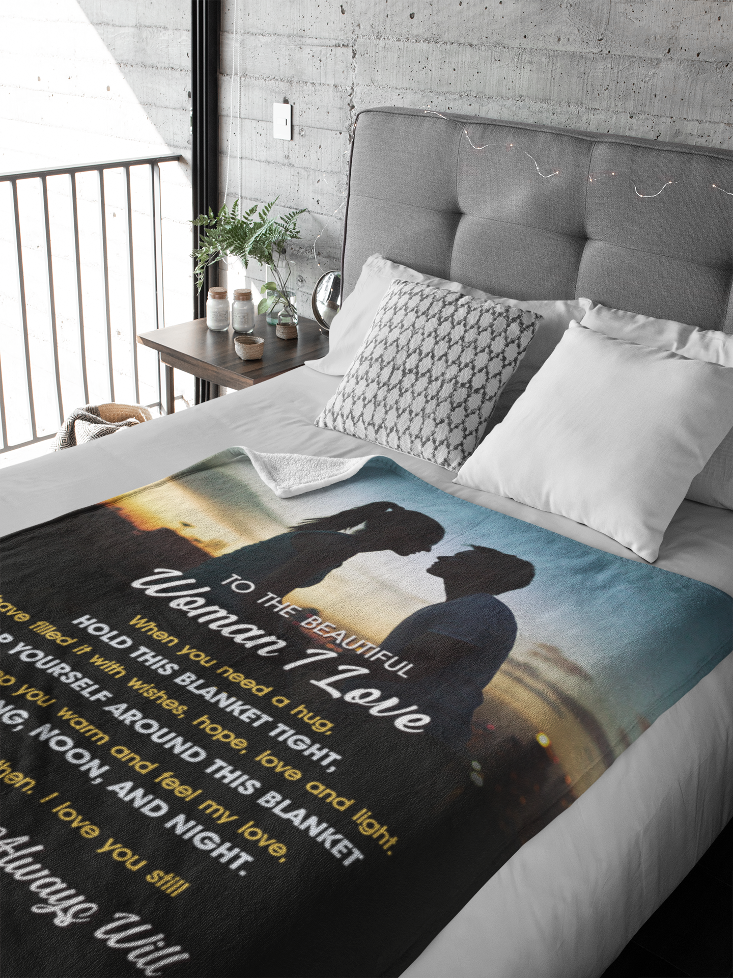 To the Woman I Love - Premium Message Fleece Blanket